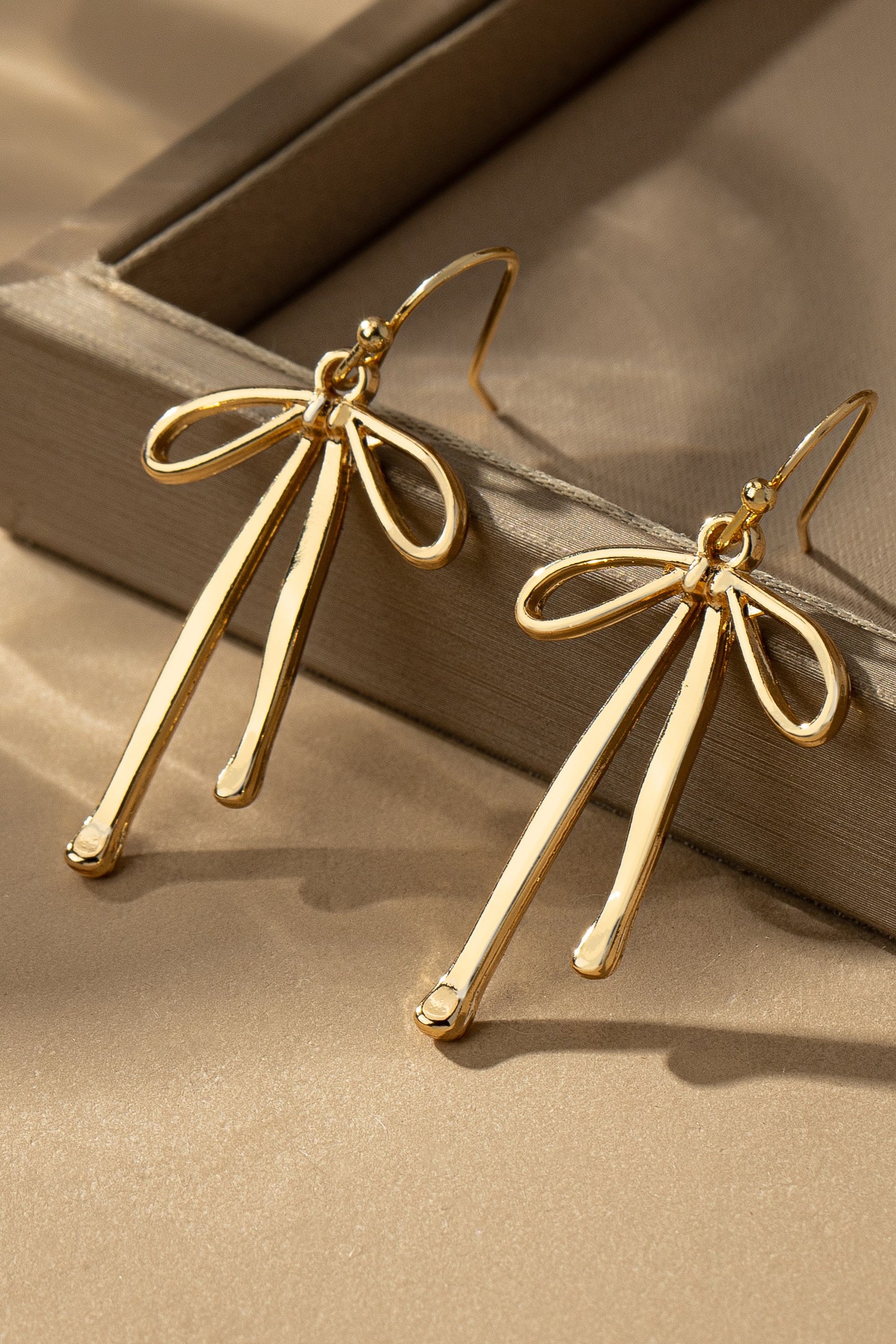 Brass Bow Earrings