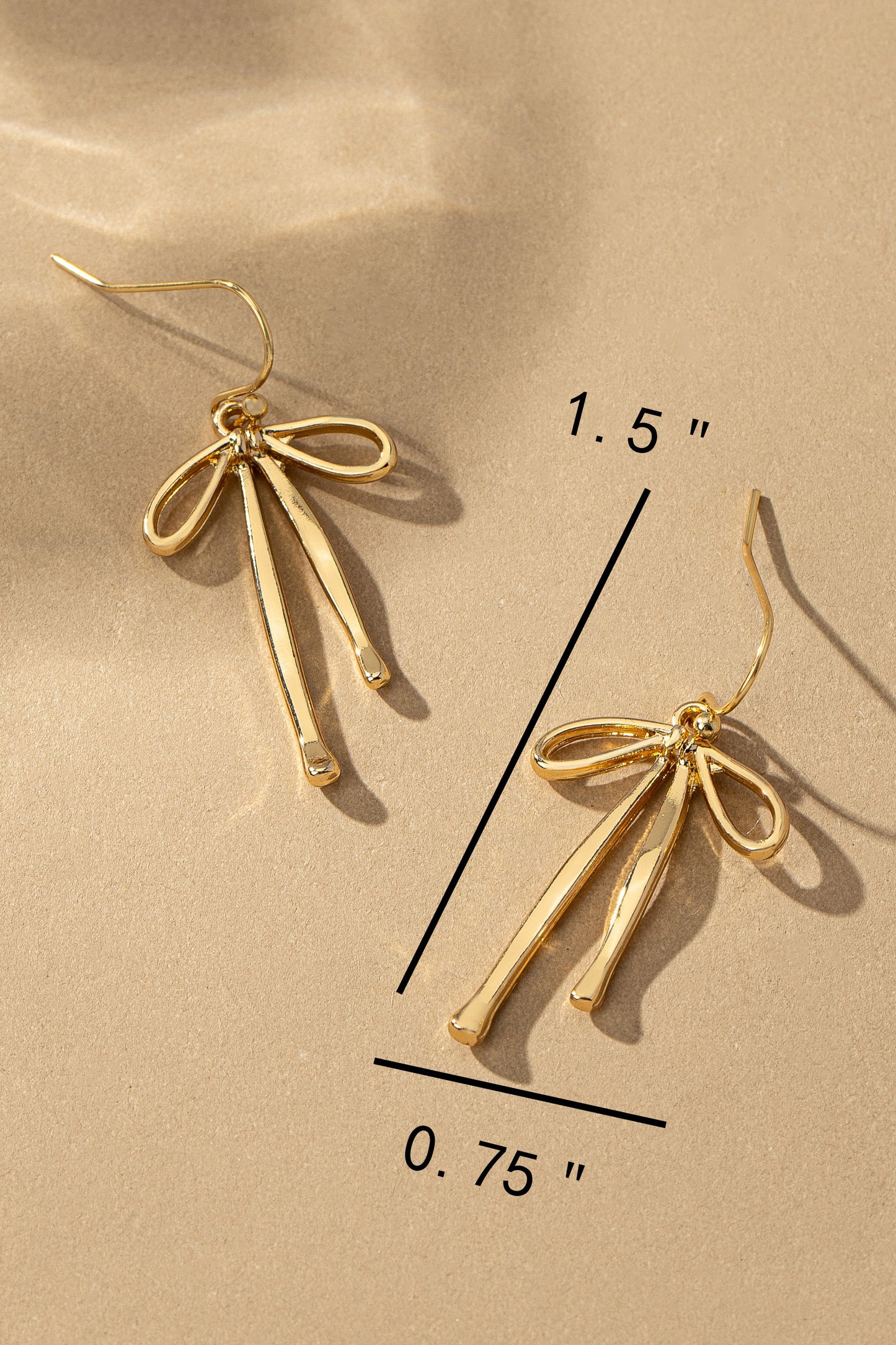 Brass Bow Earrings