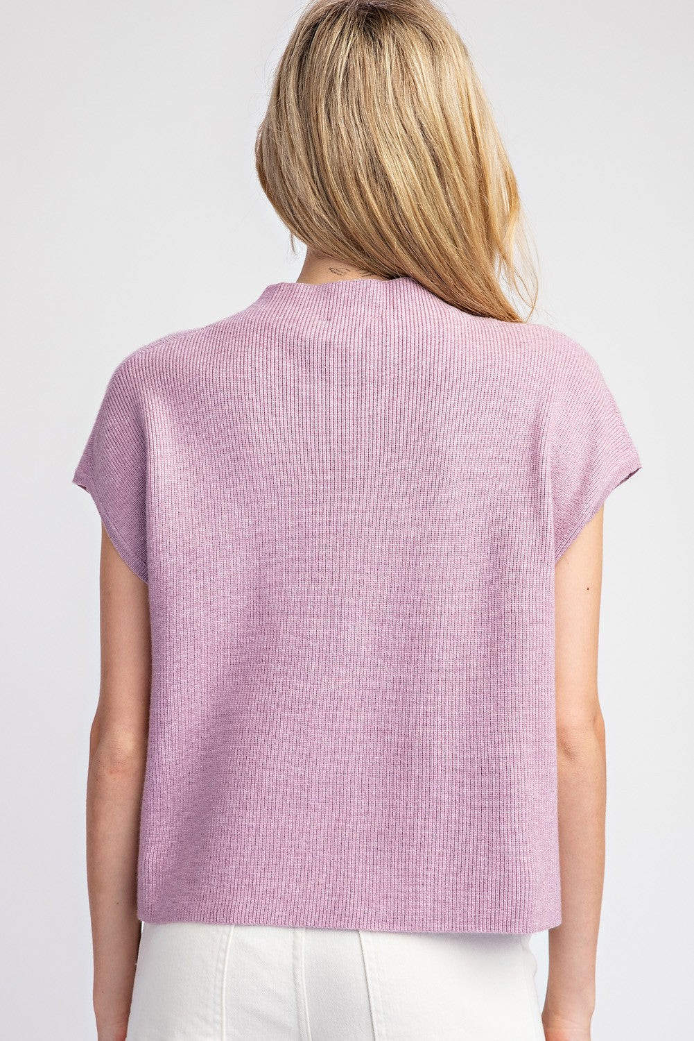 Lilac Short Sleeve Knit Top