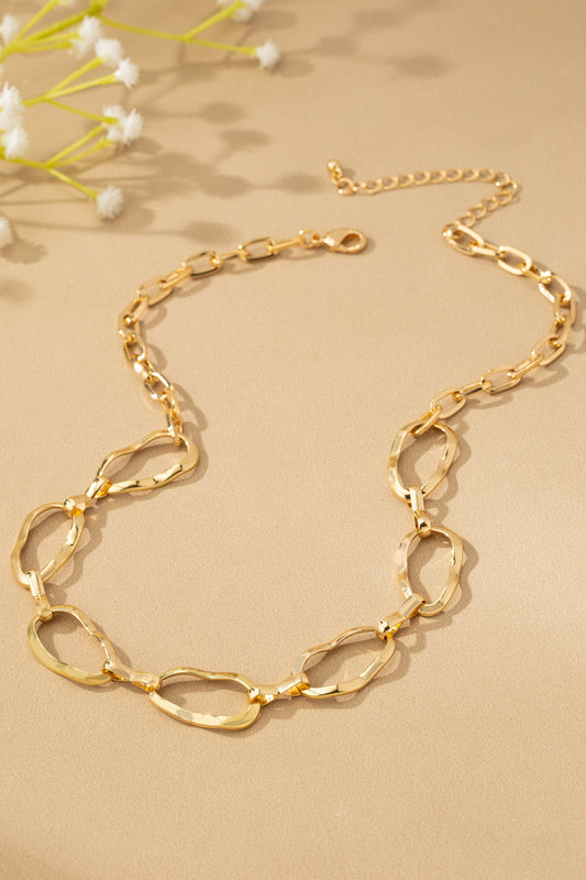 Gold Hammered Chain Necklace