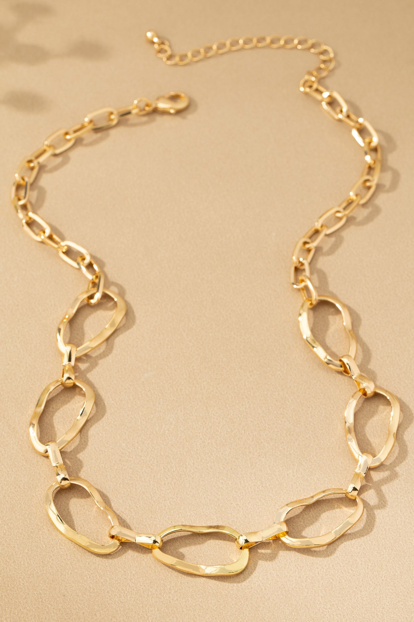 Gold Hammered Chain Necklace