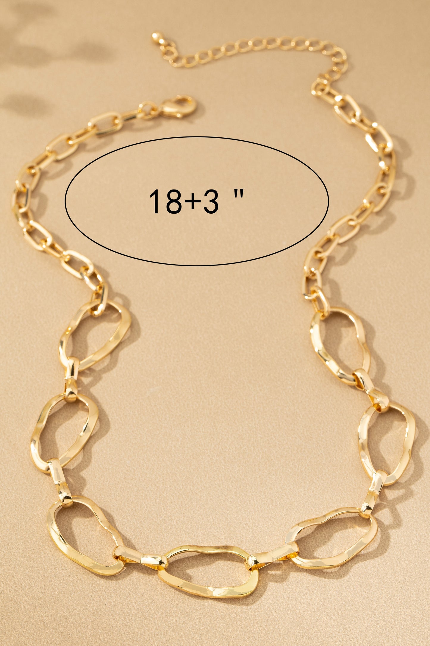 Gold Hammered Chain Necklace