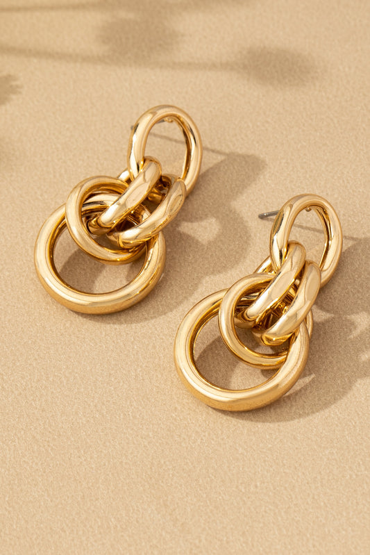 Gold Linked Hoop Earrings