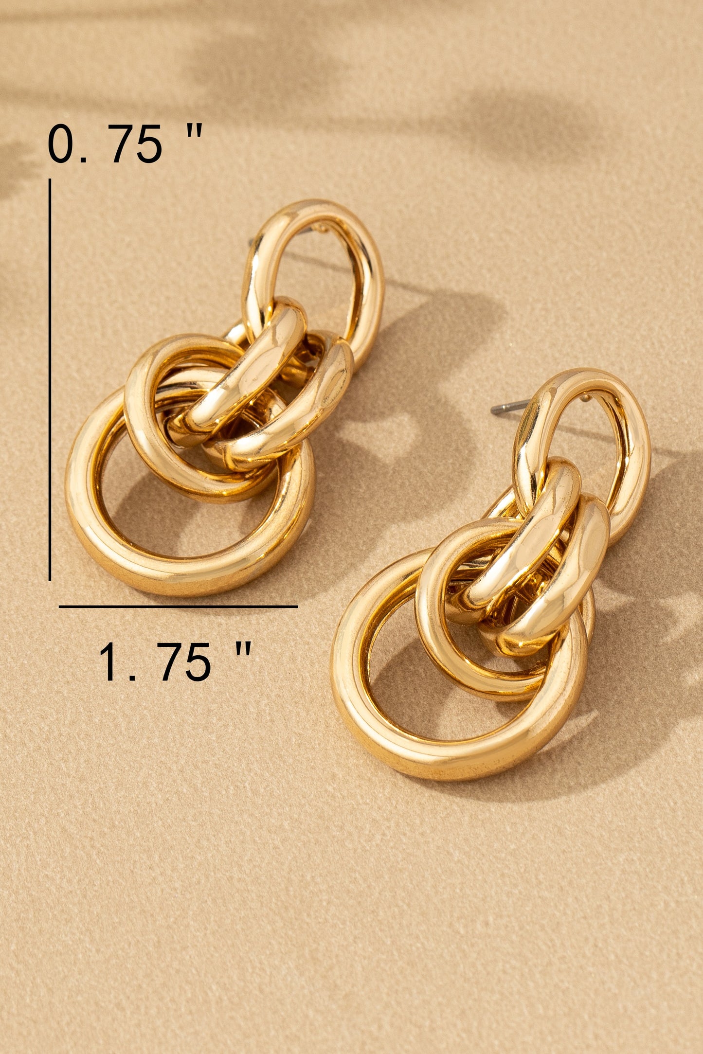 Gold Linked Hoop Earrings