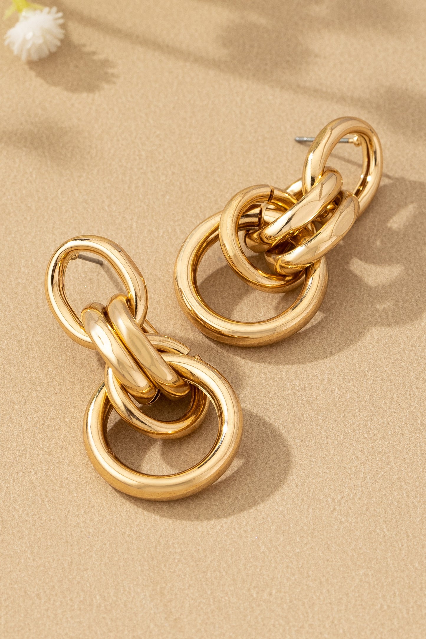 Gold Linked Hoop Earrings