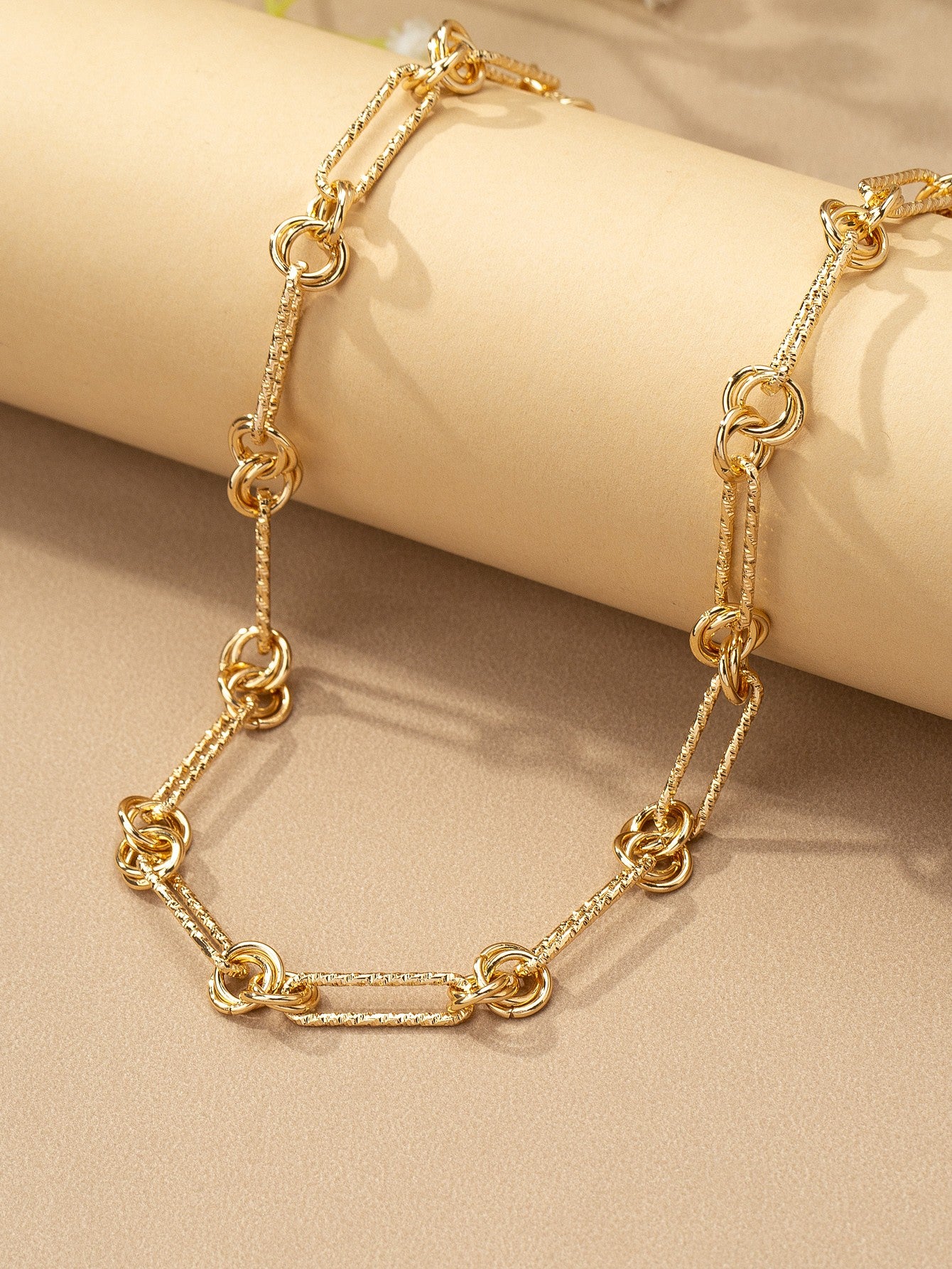 Gold Knot & Link Chain Necklace