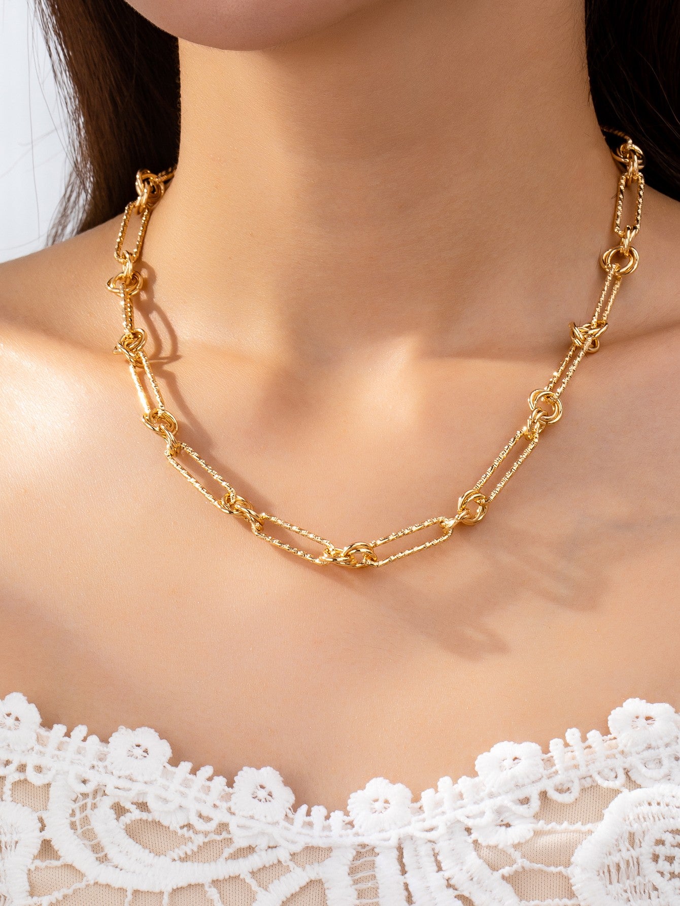 Gold Knot & Link Chain Necklace