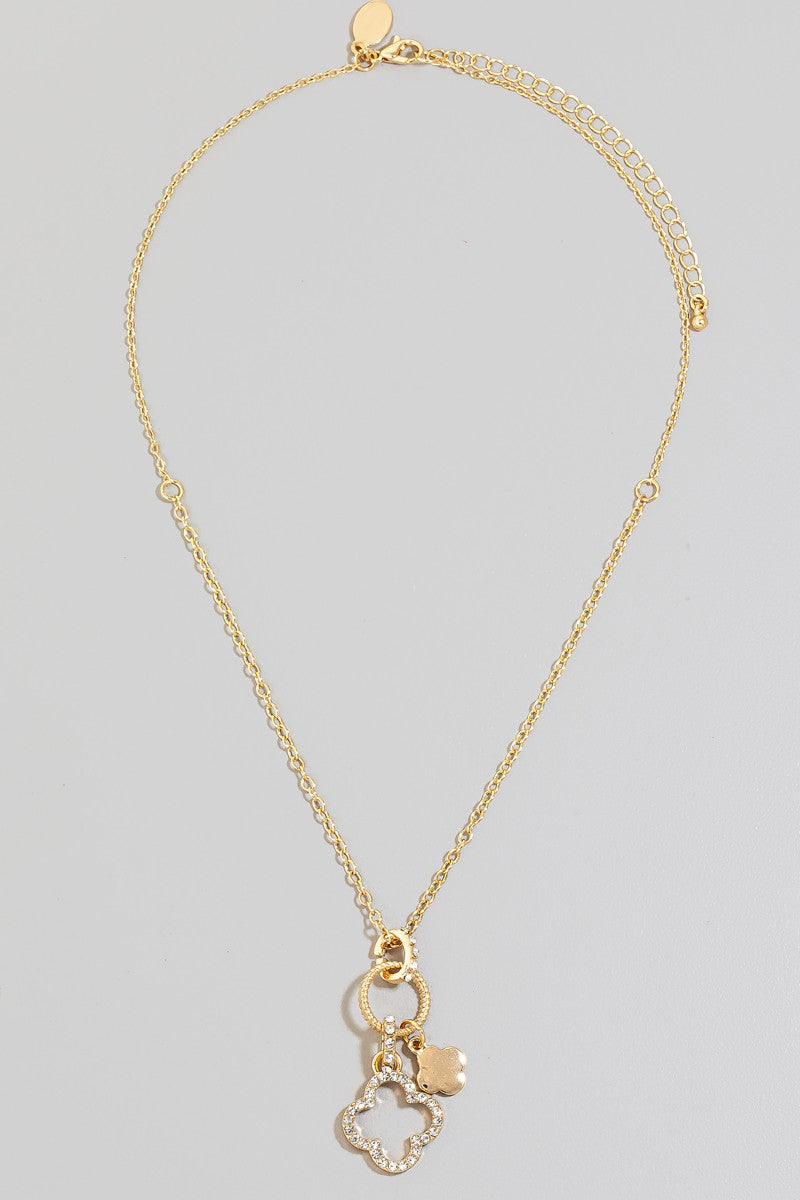 Clover Charm Necklace Gold