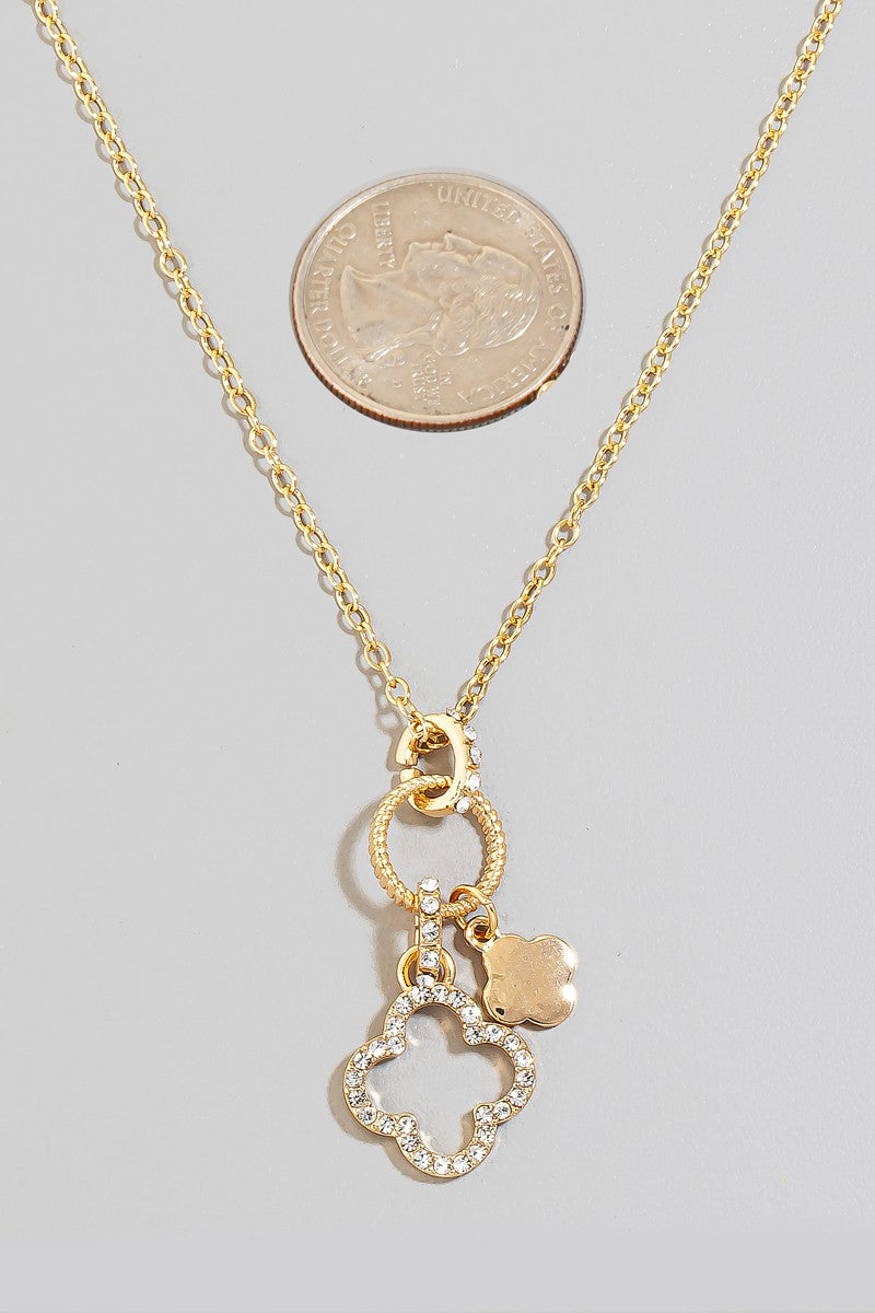 Clover Charm Necklace Gold