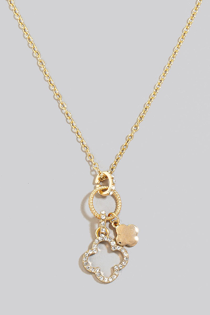 Clover Charm Necklace Gold