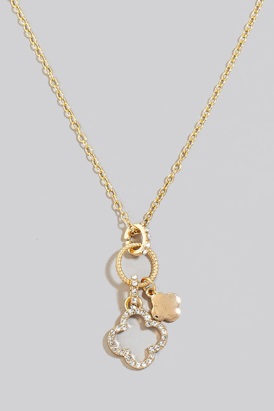 Clover Charm Necklace Gold