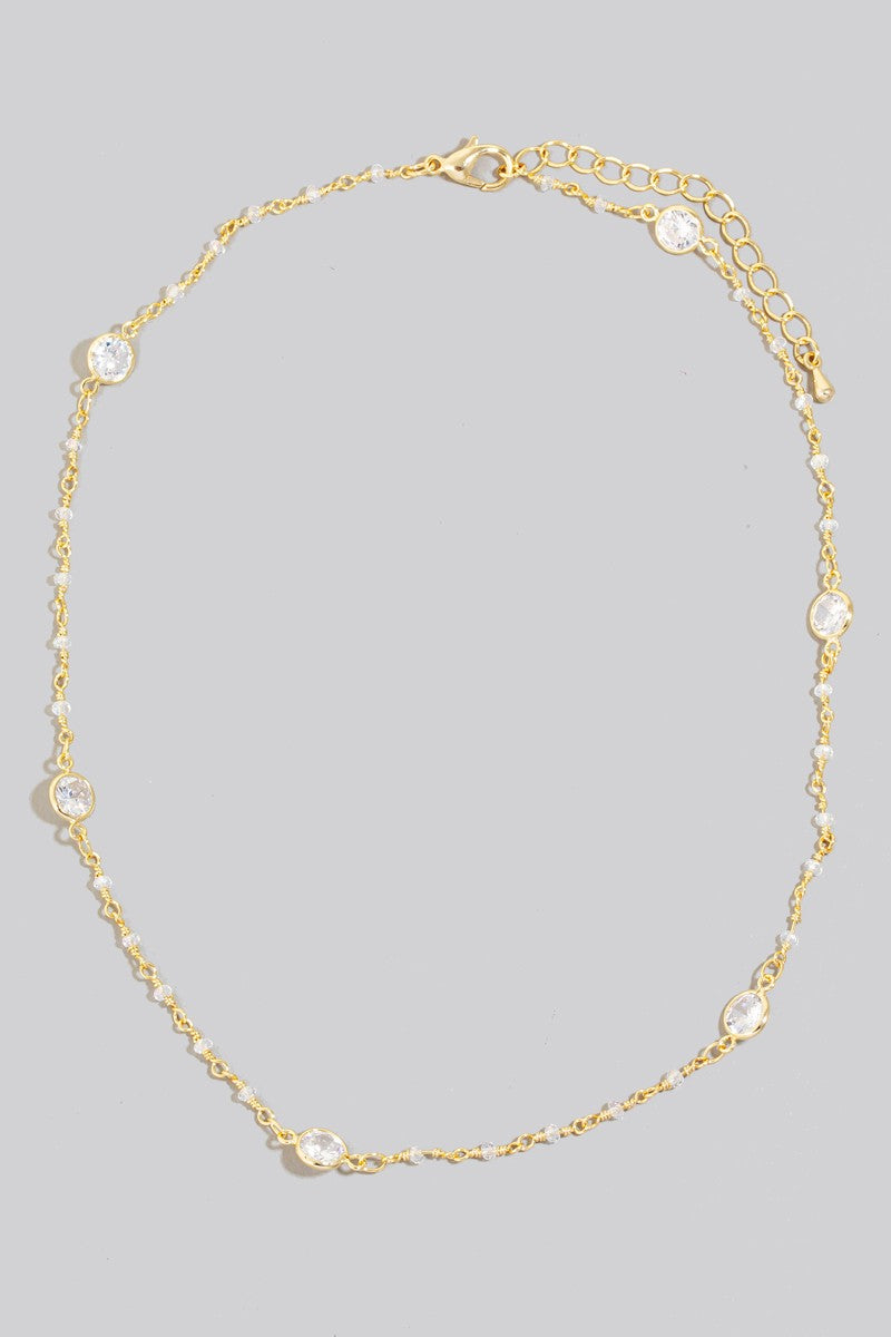 Gold Glass Bead Necklace