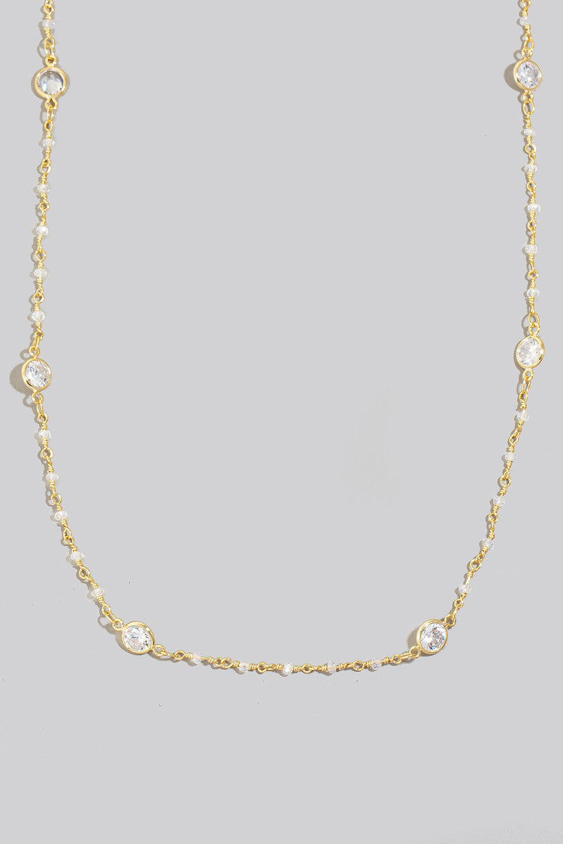 Gold Glass Bead Necklace