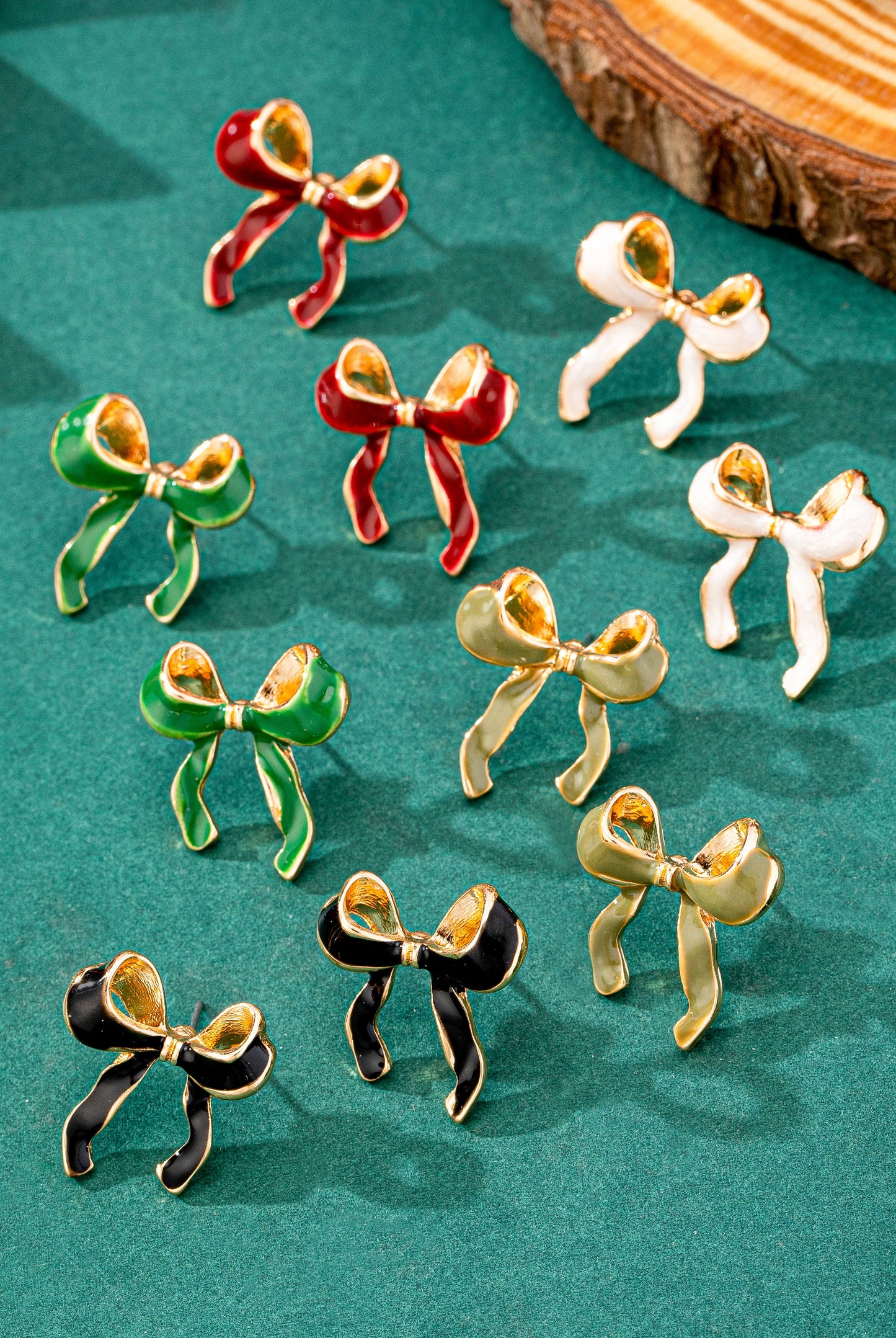 Enamel Bow Stud Earring