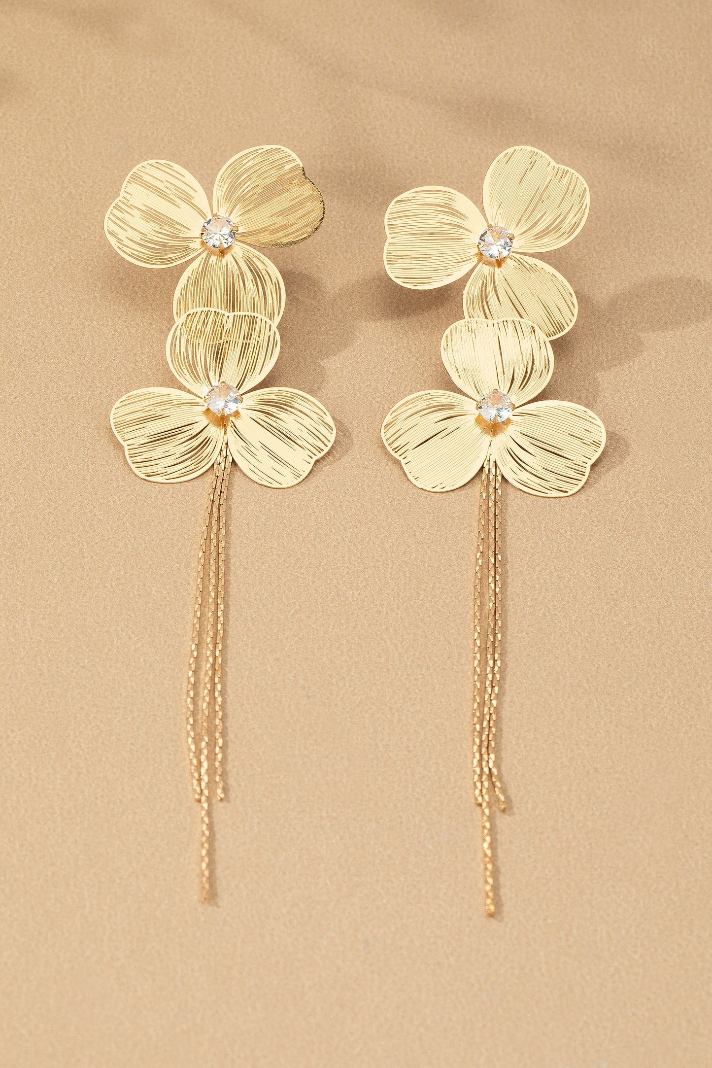 Floral Chain Tassel Earring