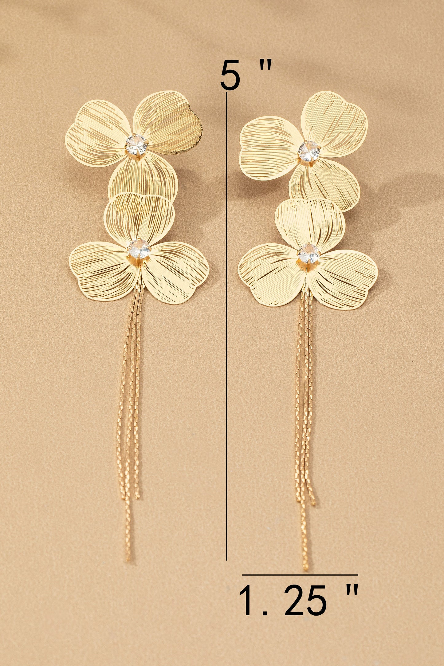 Floral Chain Tassel Earring