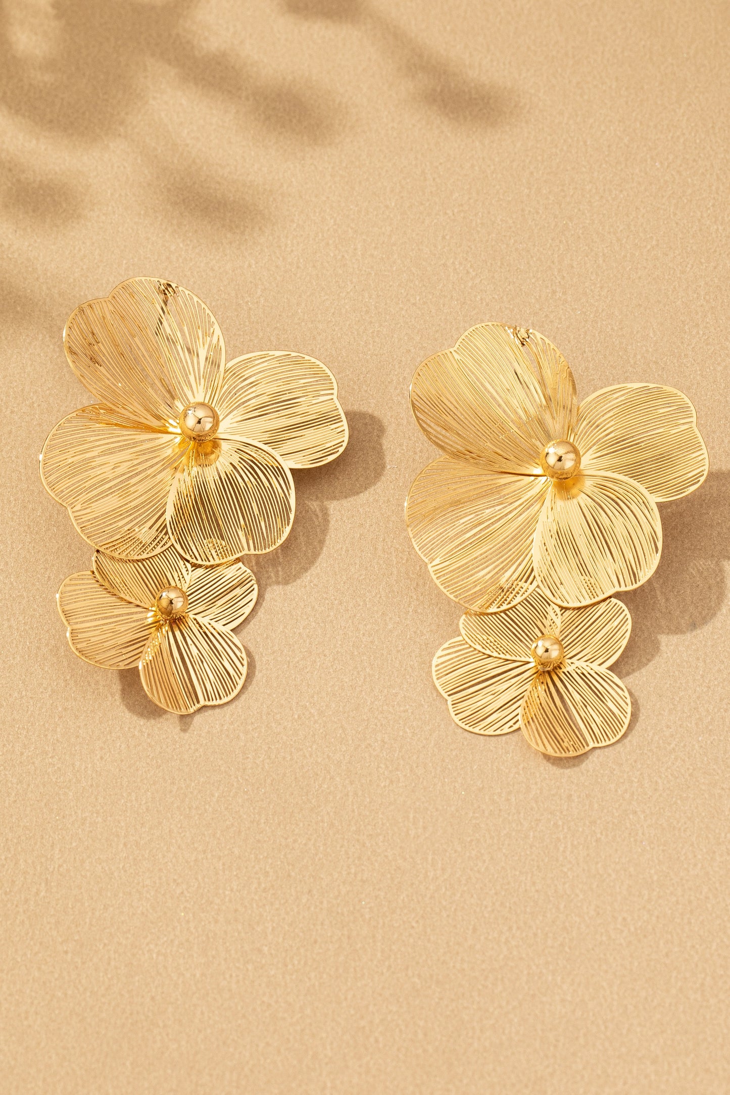 Gold Flower Stamp Earring