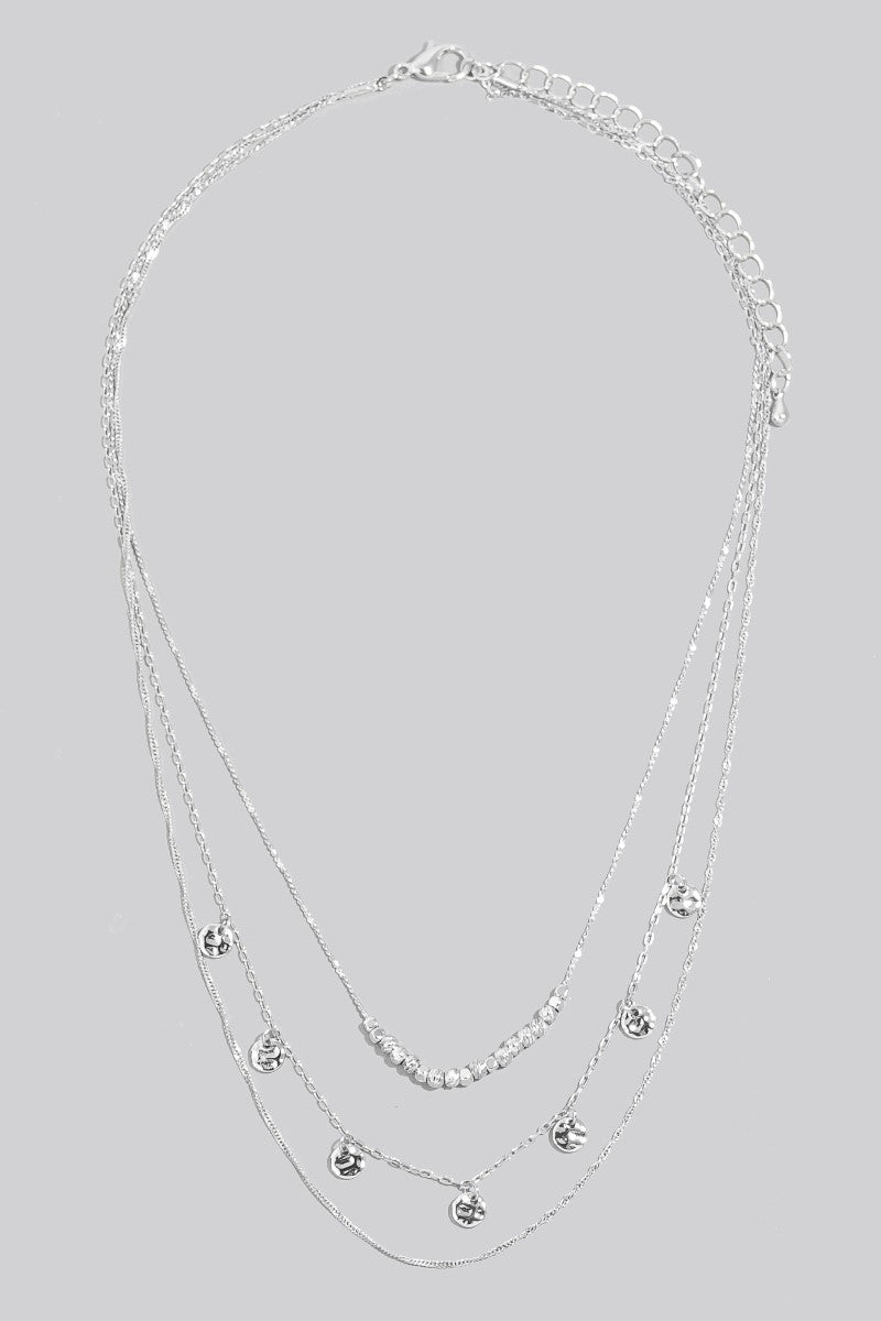 Mini Coin Layered Silver Chain