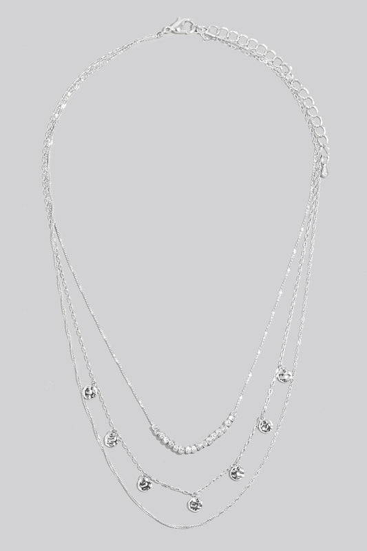 Mini Coin Layered Silver Chain