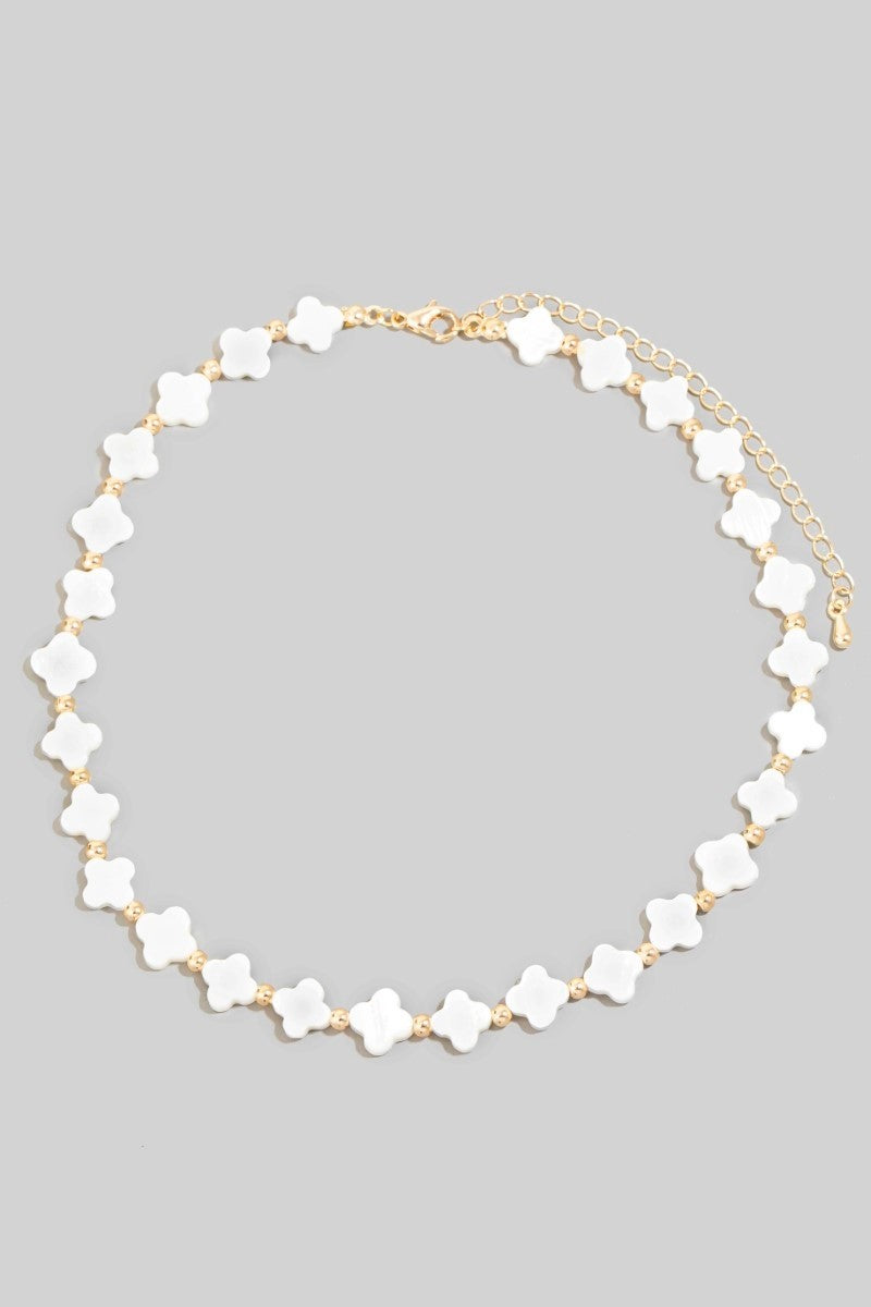 Mother of Pearl Clover Choker