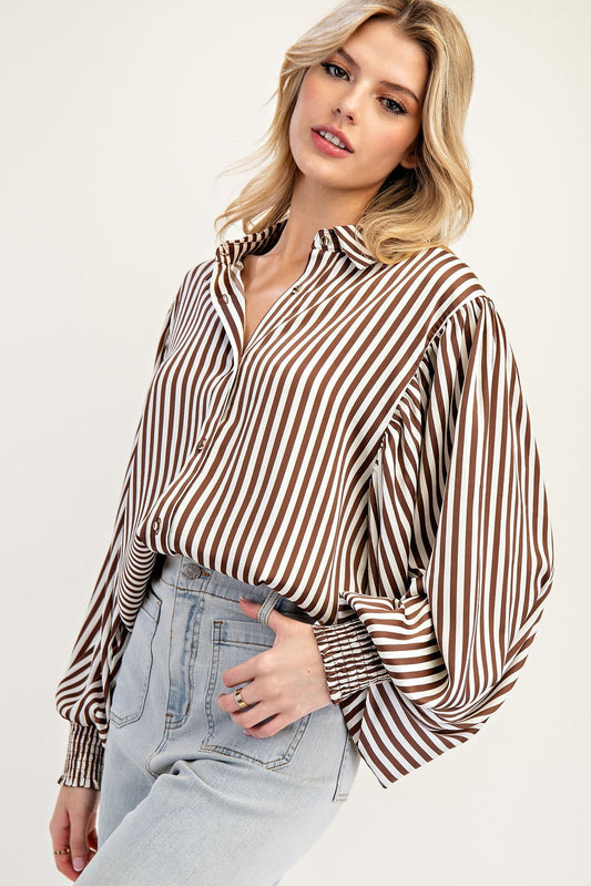 Espresso Darlin Billow Sleeve Top