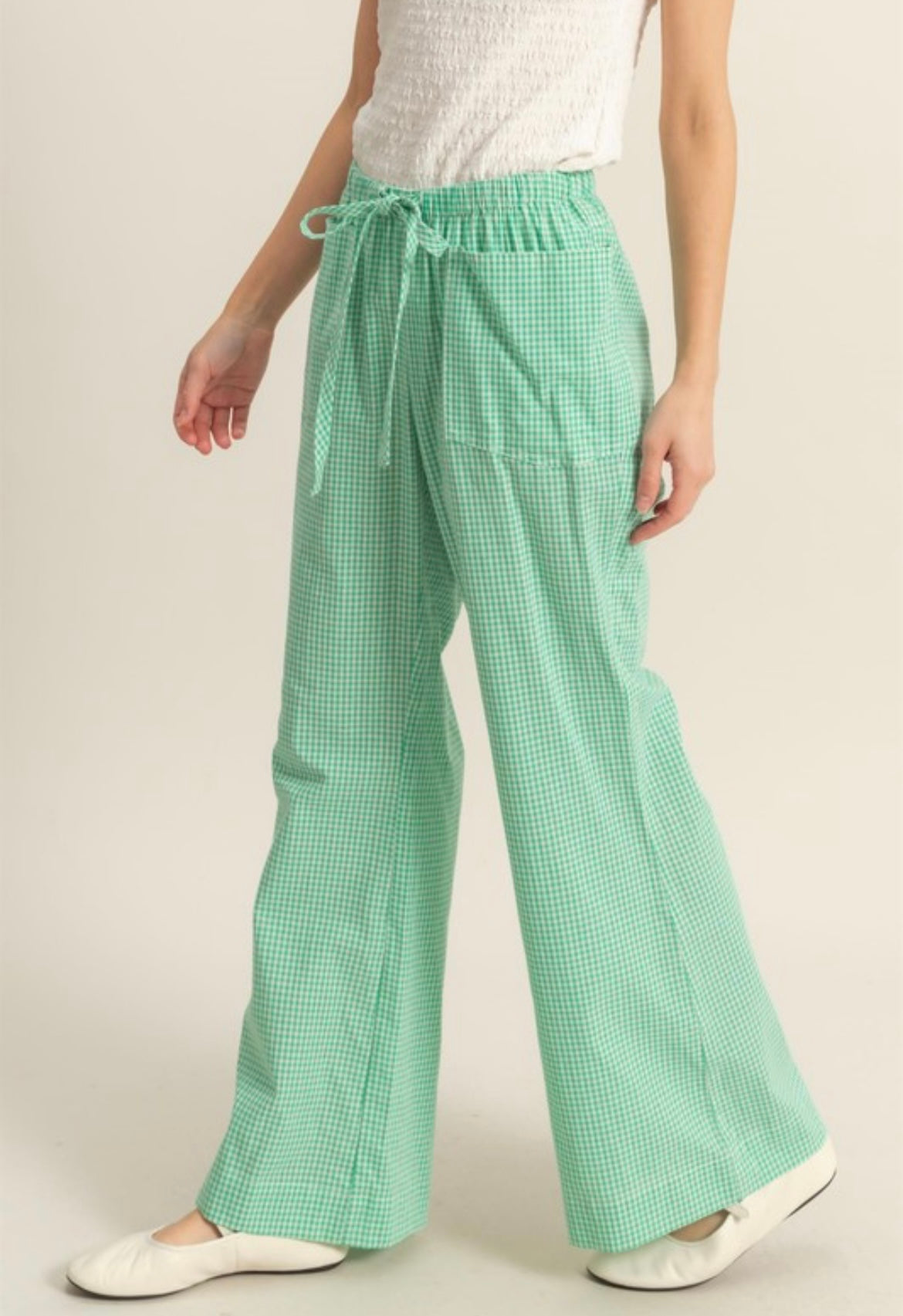 Kelly Green Gingham Pants