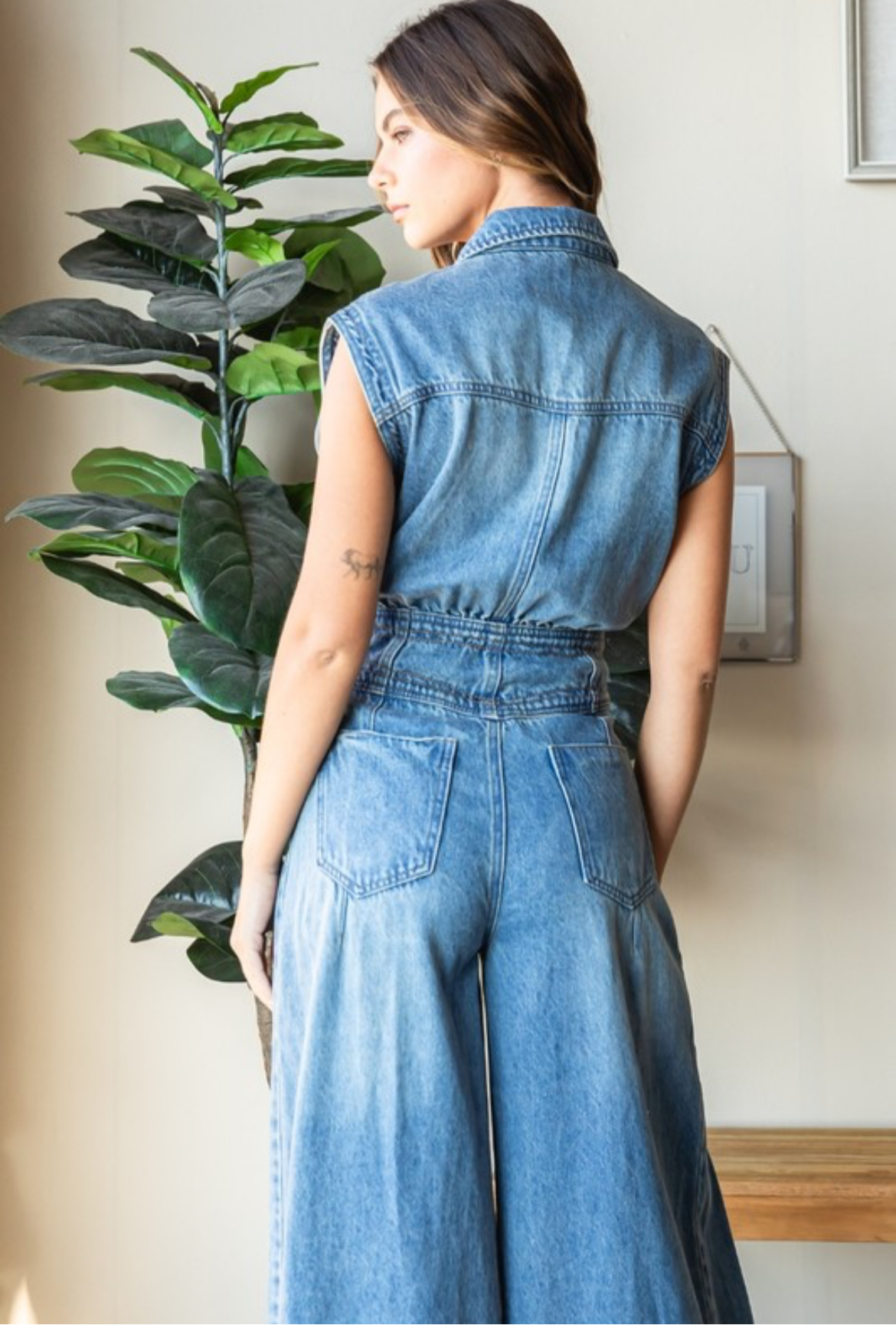 Denim Sleeveless Jumpsuit