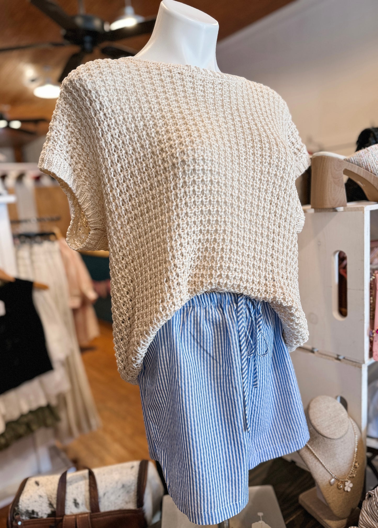 Blue & White Stripe Boxer Shorts