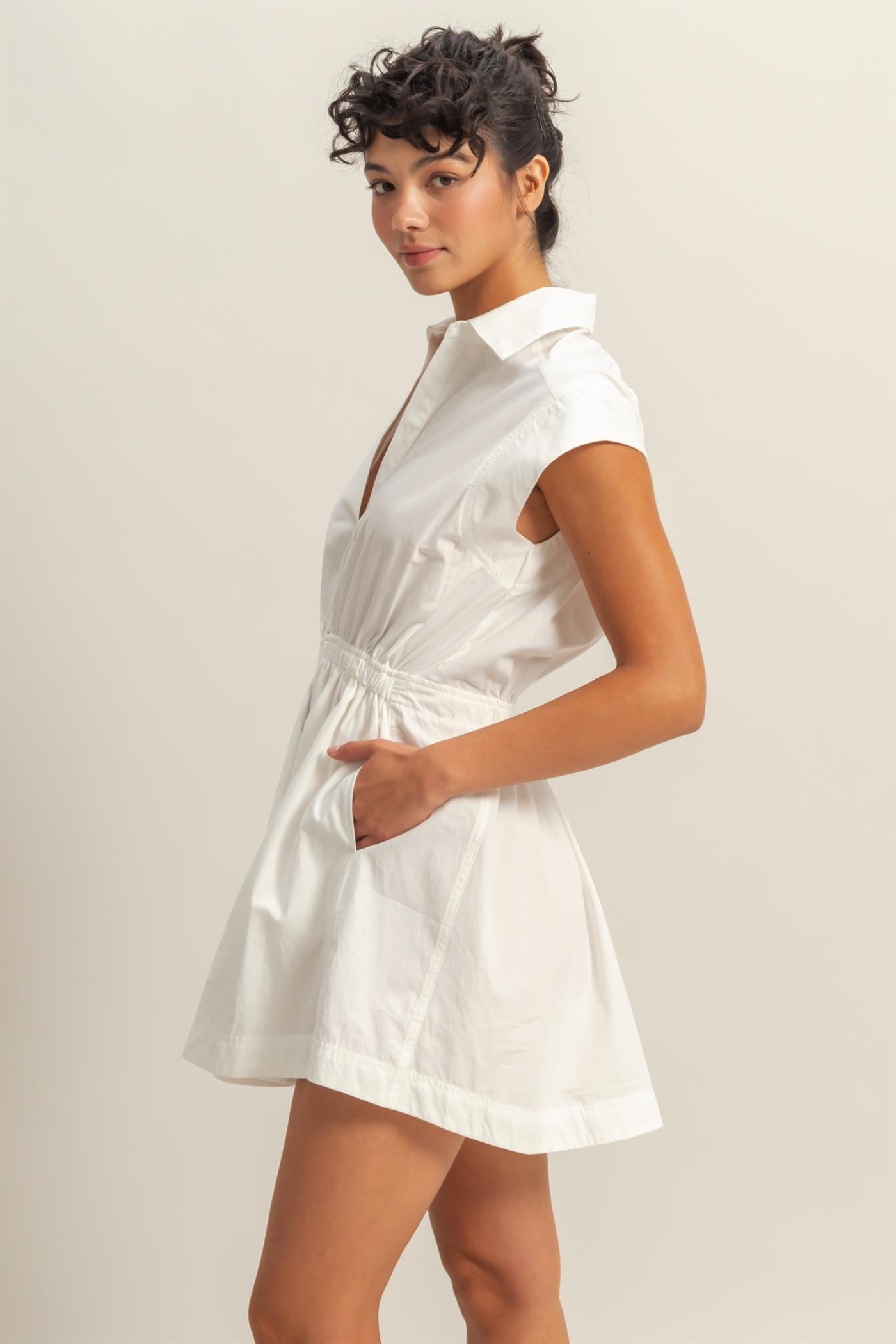 White Collared Cotton Dress