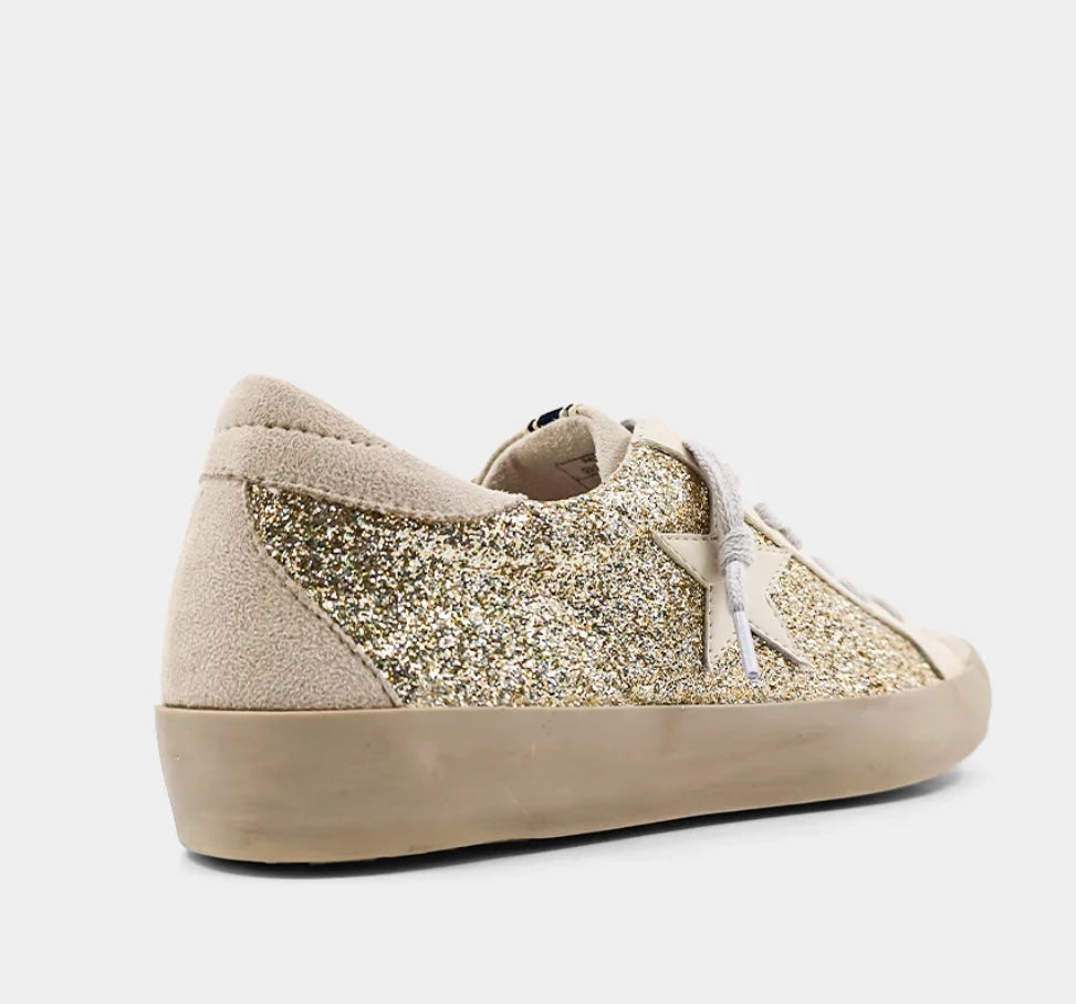 Paula Light Gold Glitter Sneaker