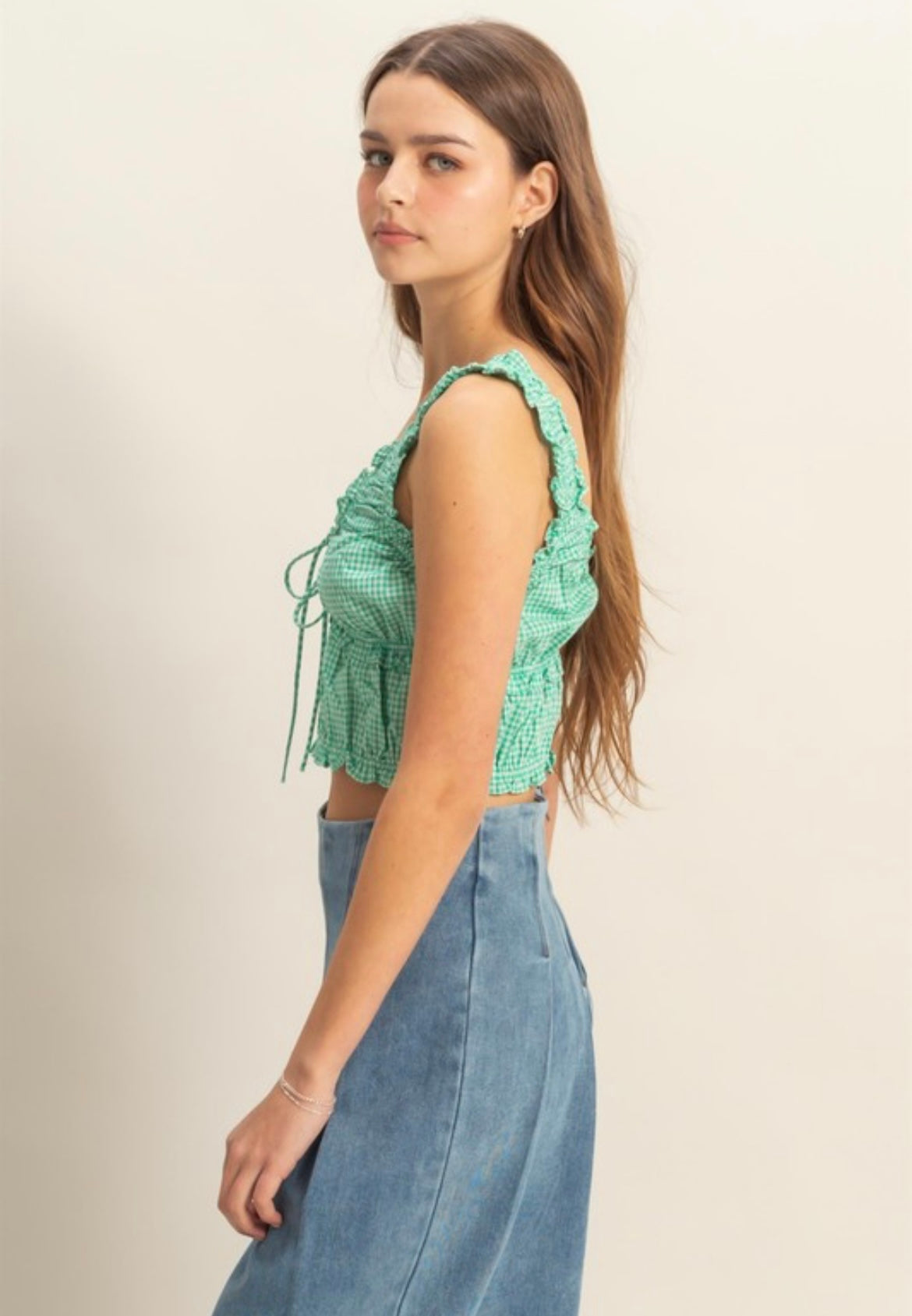 Kelly Green Gingham Top