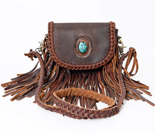 Kelly Leather Fringe Crossbody