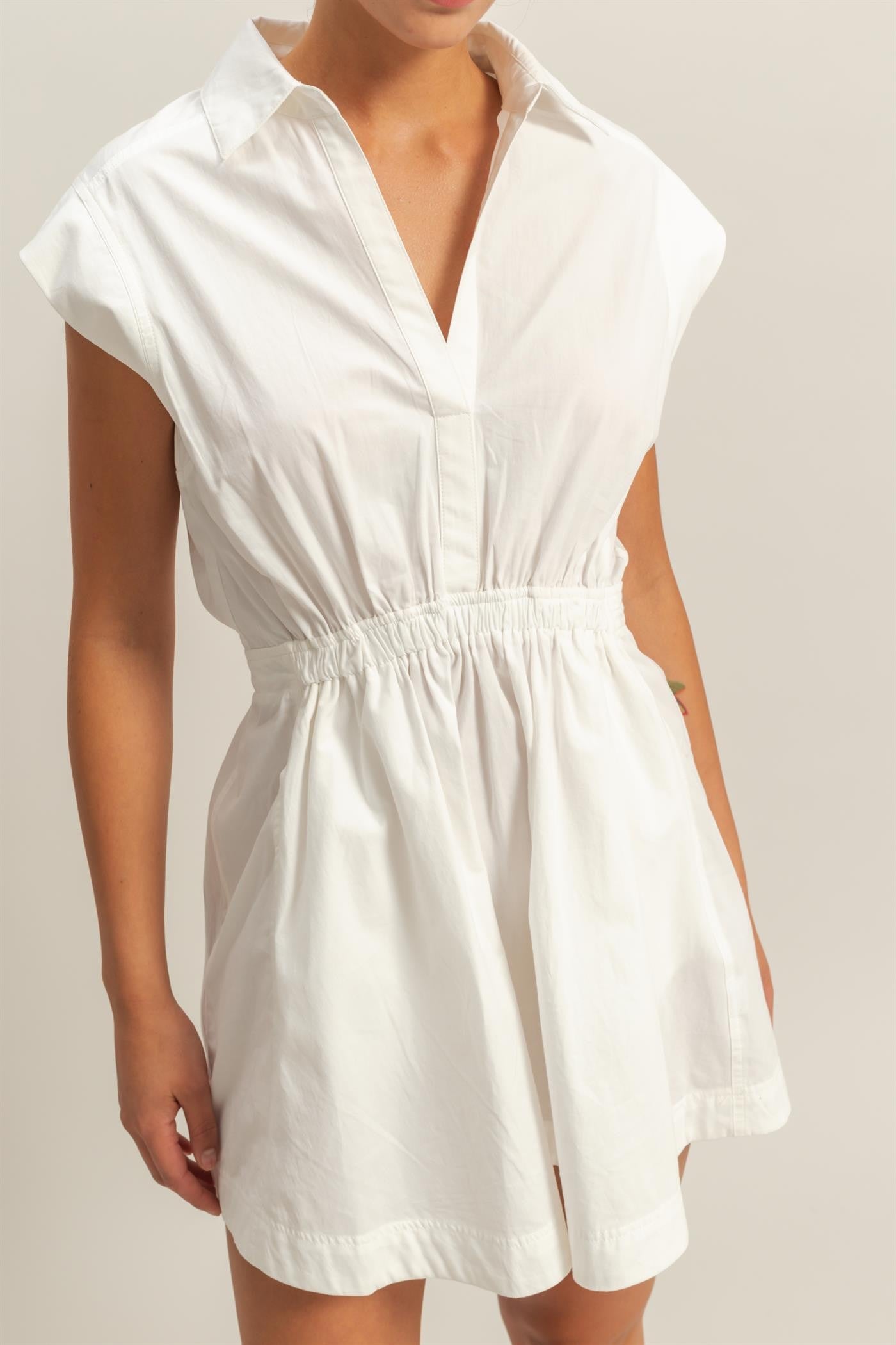 White Collared Cotton Dress