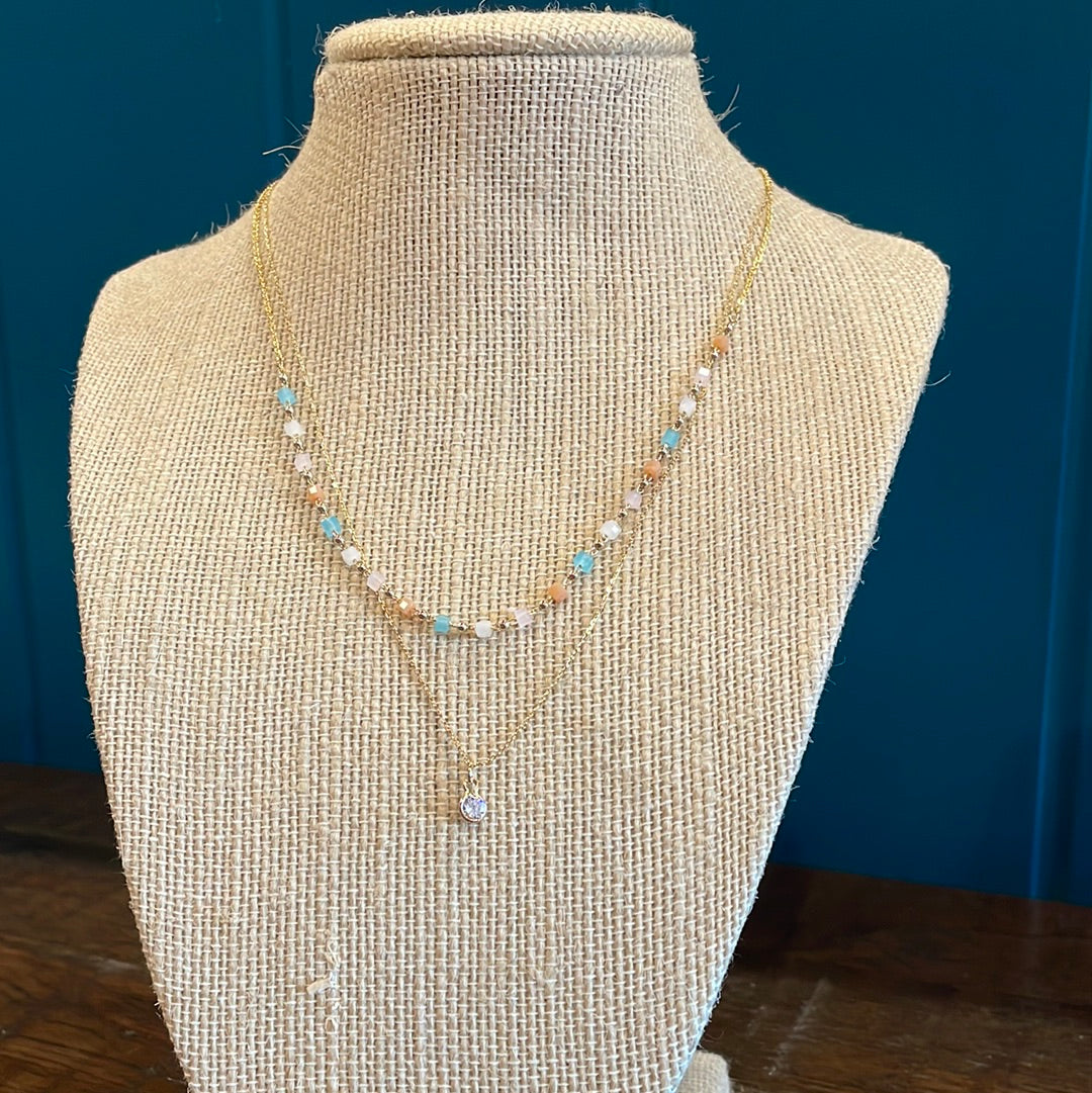 Summer Bead Gold Necklace