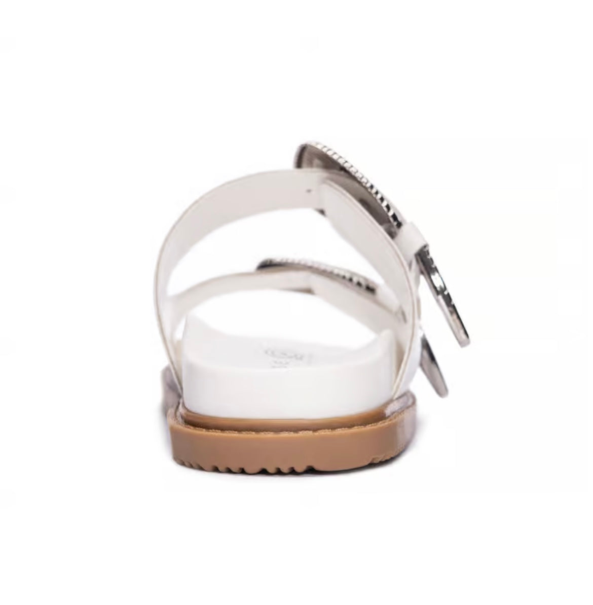 Laredo White Western Buckle Sandal