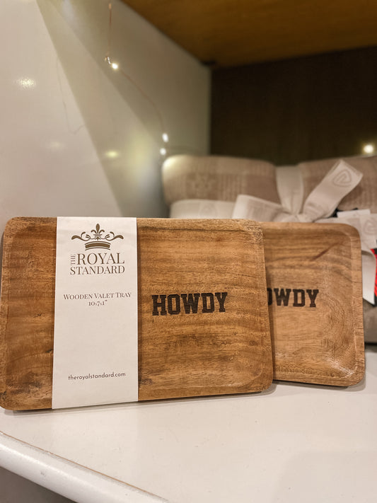 Howdy Wood Valet Tray