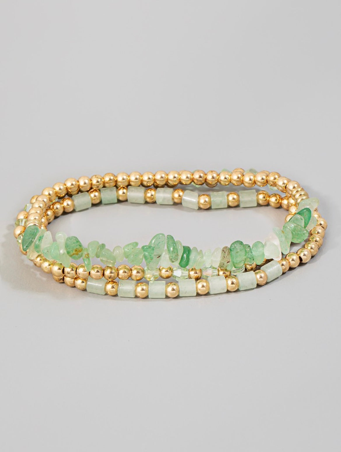 Conjunto de pulsera de oro menta