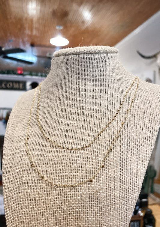 Gold Layered Flat Chain Necklace