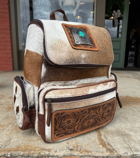 Dark Brown Cowhide Backpack