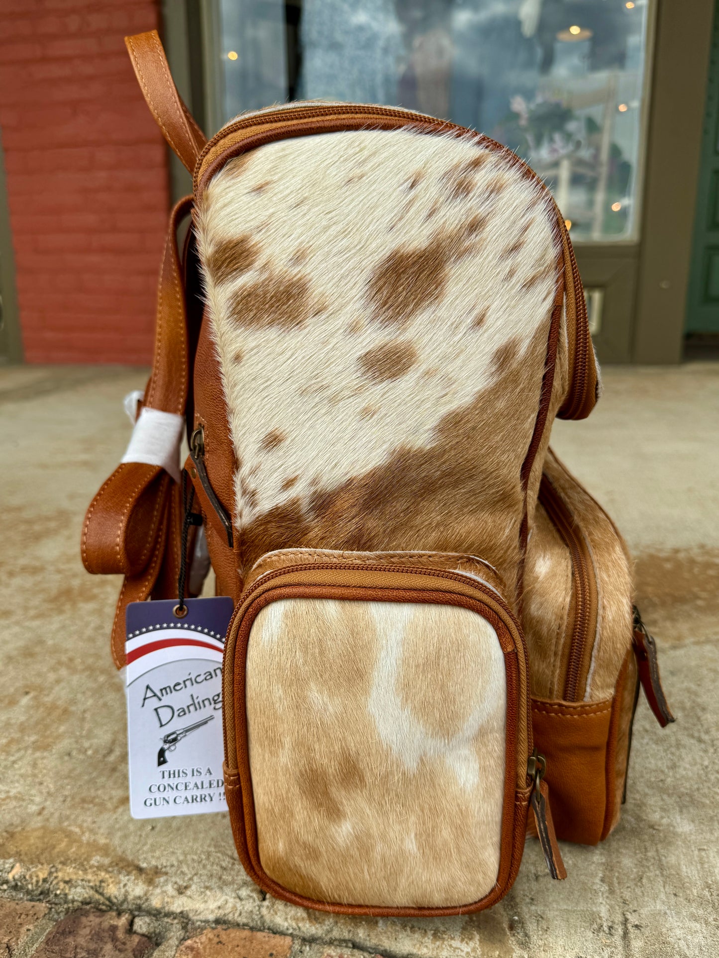 Light Brown Cowhide Backpack