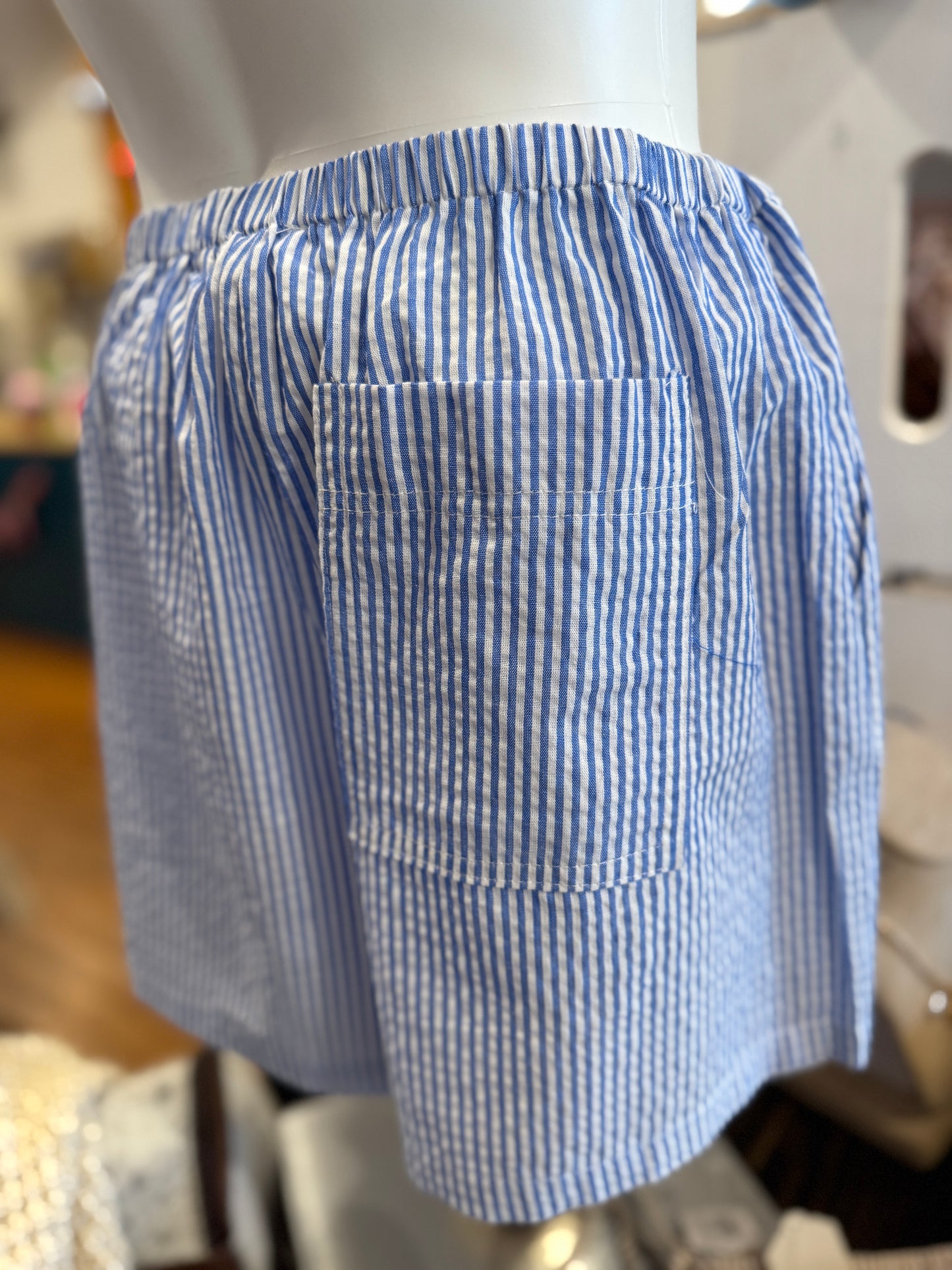 Blue & White Stripe Boxer Shorts