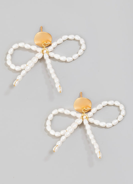Mini Pearl Bow Earring