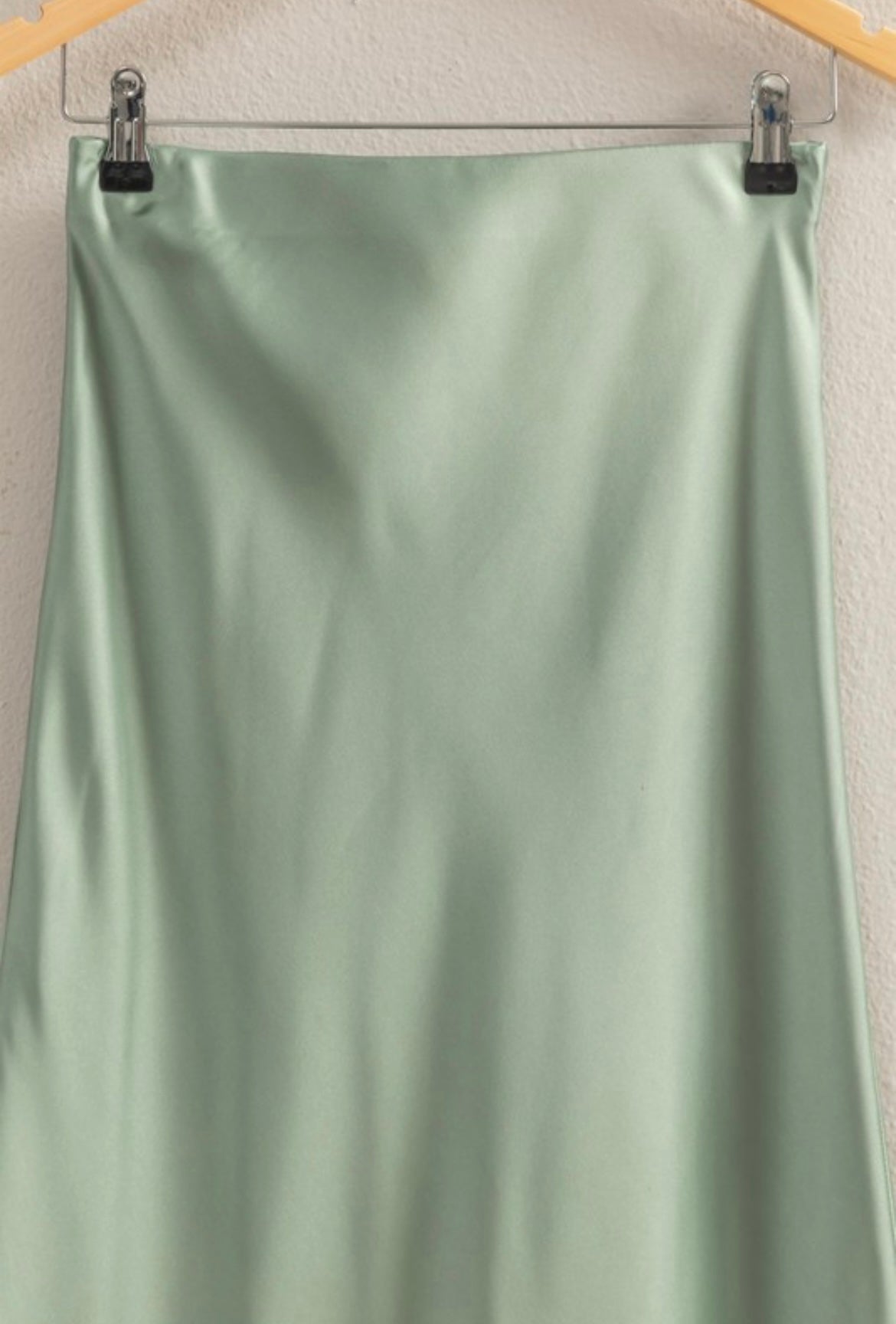 Sage Green Satin Skirt