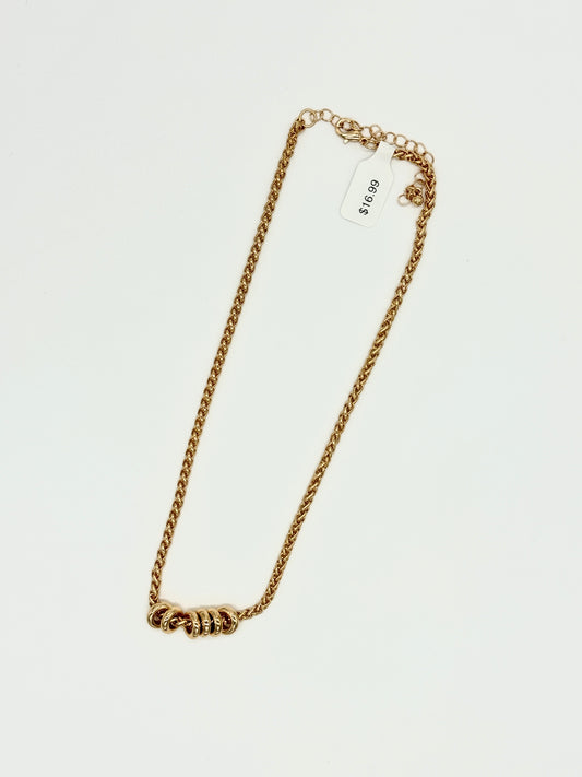 Gold Disk Chain Necklace