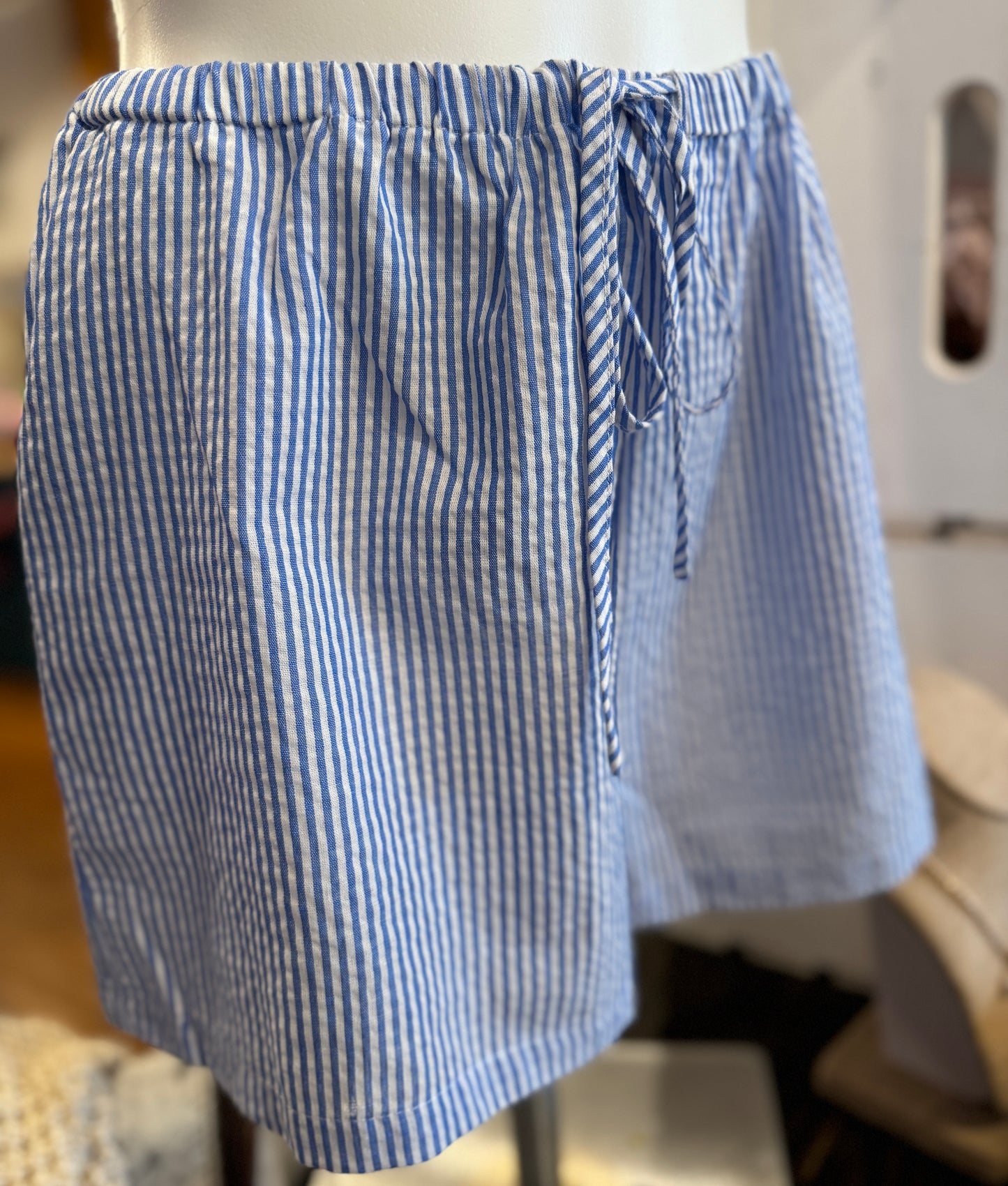 Blue & White Stripe Boxer Shorts