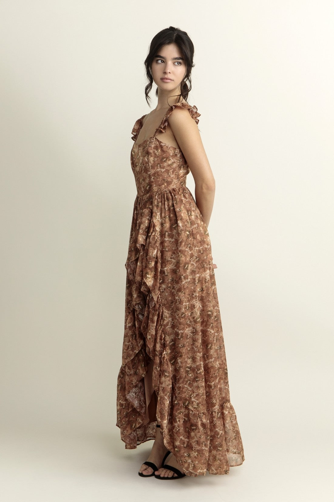 Shades of Brown Floral Dress