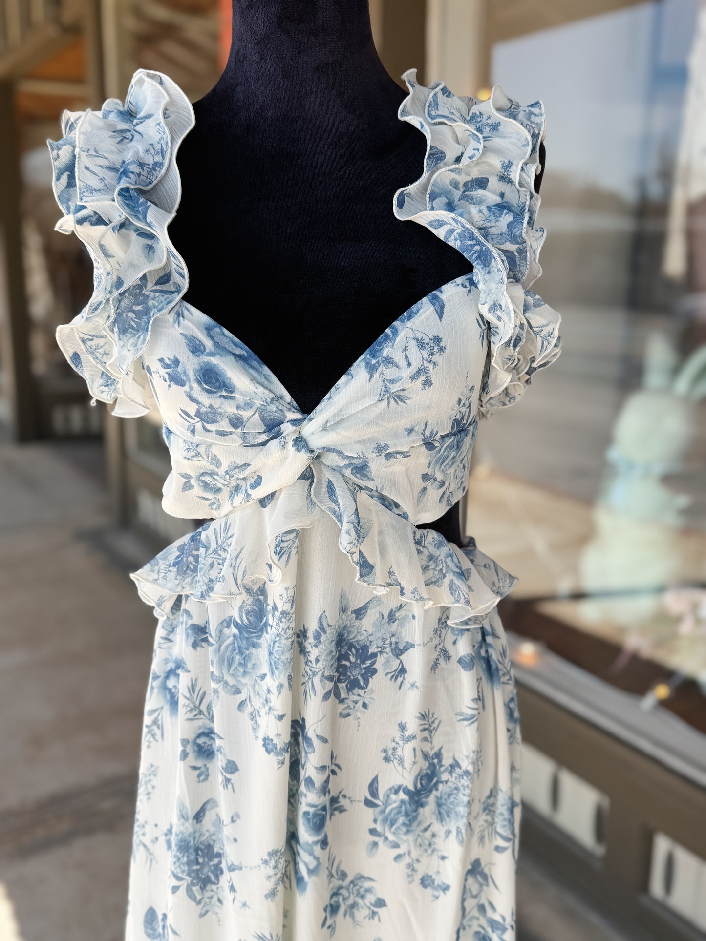 Palace Blue Floral Midi Dress