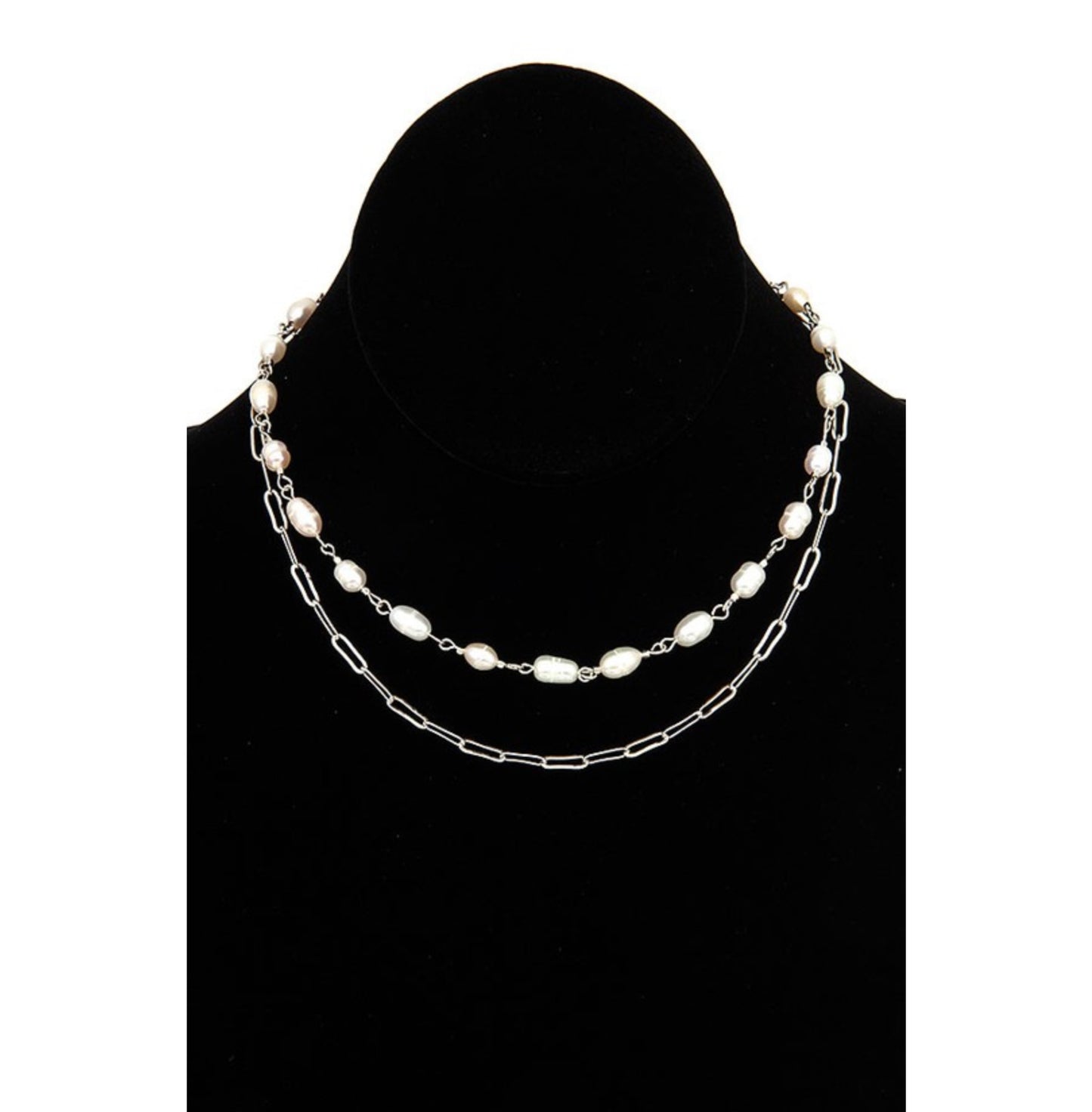 Layered Chain & Pearl Choker