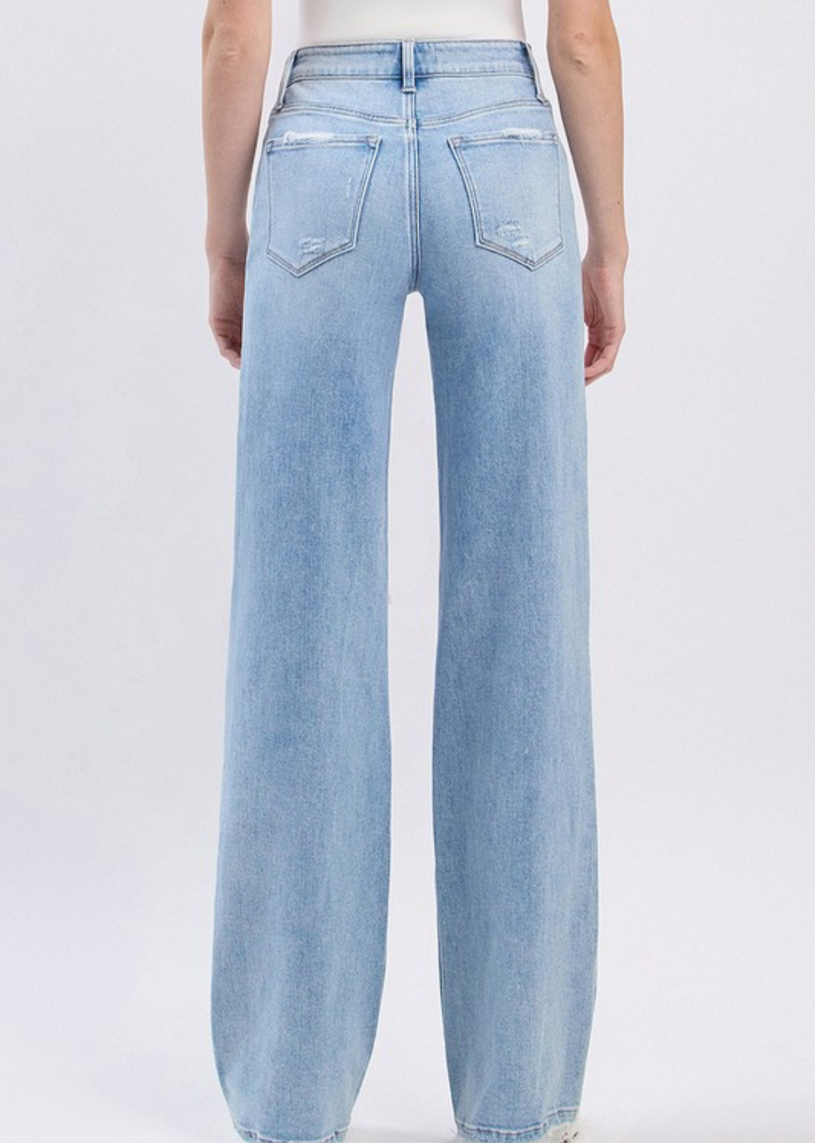 Light Wash High Rise Wide Denim