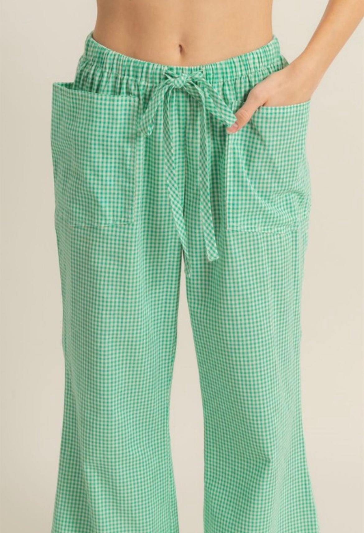 Kelly Green Gingham Pants